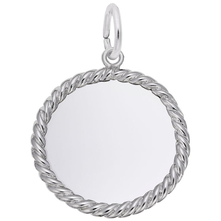 Sterling Silver Rope - Edge Round Disc Pendant - Initial Necklace or Pendant - Design Jewellers Edmonton