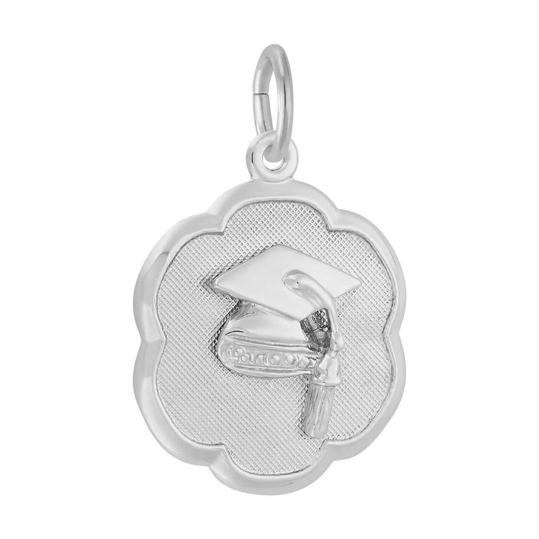 Sterling Silver Scalloped Graduation Cap Pendant