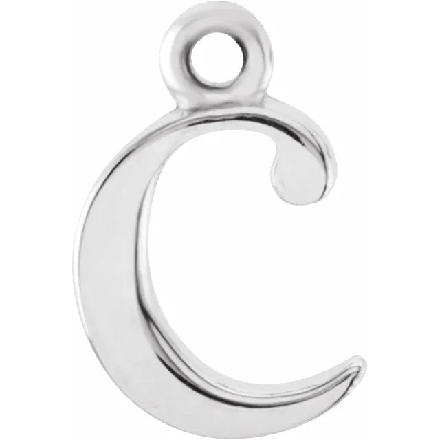 Sterling Silver Uppercase Initial Charm Pendant (A–Z) - Initial Necklace or Pendant - Design Jewellers Edmonton