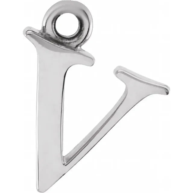Sterling Silver Uppercase Initial Charm Pendant (A–Z) - Initial Necklace or Pendant - Design Jewellers Edmonton