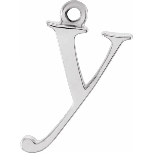 Sterling Silver Uppercase Initial Charm Pendant (A–Z) - Initial Necklace or Pendant - Design Jewellers Edmonton