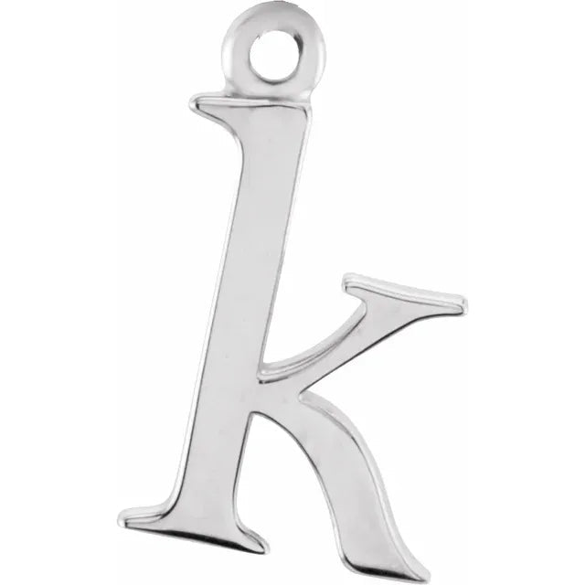 Sterling Silver Uppercase Initial Charm Pendant (A–Z) - Initial Necklace or Pendant - Design Jewellers Edmonton