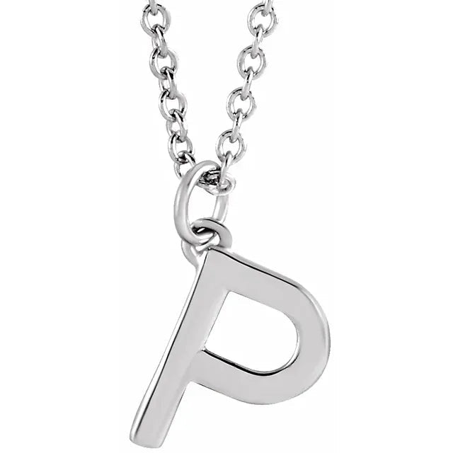 Sterling Silver Uppercase Initial Pendant (A–Z) - Initial Necklace or Pendant - Design Jewellers Edmonton