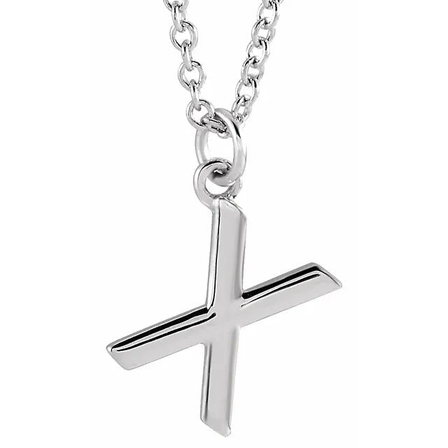 Sterling Silver Uppercase Initial Pendant (A–Z) - Initial Necklace or Pendant - Design Jewellers Edmonton