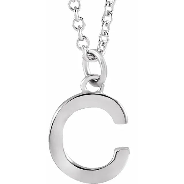 Sterling Silver Uppercase Initial Pendant (A–Z) - Initial Necklace or Pendant - Design Jewellers Edmonton