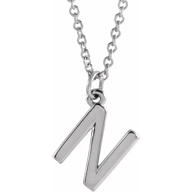 Sterling Silver Uppercase Initial Pendant (A–Z) - Initial Necklace or Pendant - Design Jewellers Edmonton