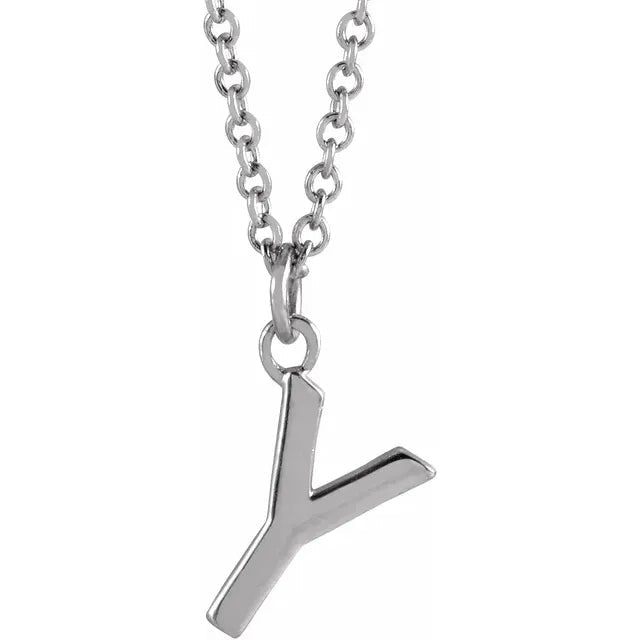 Sterling Silver Uppercase Initial Pendant (A–Z) - Initial Necklace or Pendant - Design Jewellers Edmonton