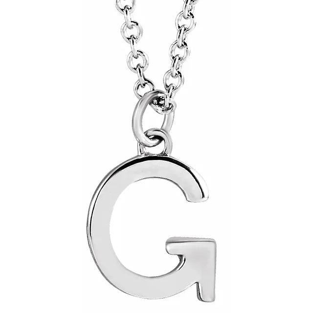 Sterling Silver Uppercase Initial Pendant (A–Z) - Initial Necklace or Pendant - Design Jewellers Edmonton