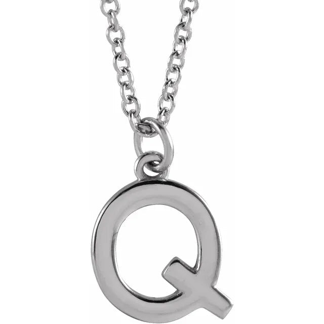 Sterling Silver Uppercase Initial Pendant (A–Z) - Initial Necklace or Pendant - Design Jewellers Edmonton