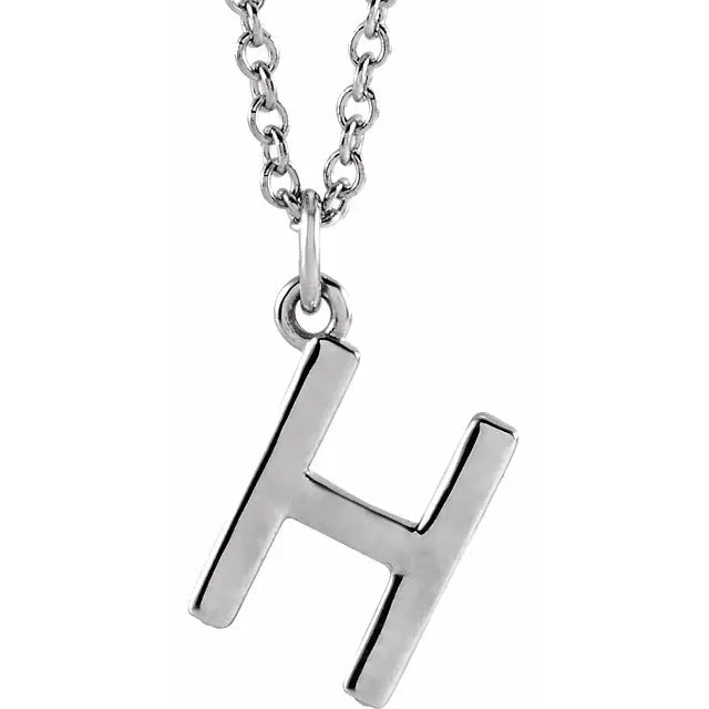 Sterling Silver Uppercase Initial Pendant (A–Z) - Initial Necklace or Pendant - Design Jewellers Edmonton