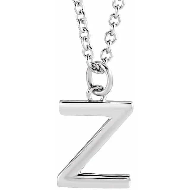 Sterling Silver Uppercase Initial Pendant (A–Z) - Initial Necklace or Pendant - Design Jewellers Edmonton