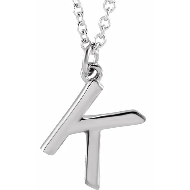 Sterling Silver Uppercase Initial Pendant (A–Z) - Initial Necklace or Pendant - Design Jewellers Edmonton