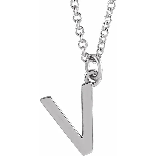Sterling Silver Uppercase Initial Pendant (A–Z) - Initial Necklace or Pendant - Design Jewellers Edmonton