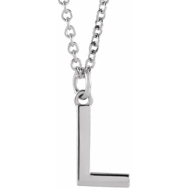 Sterling Silver Uppercase Initial Pendant (A–Z) - Initial Necklace or Pendant - Design Jewellers Edmonton