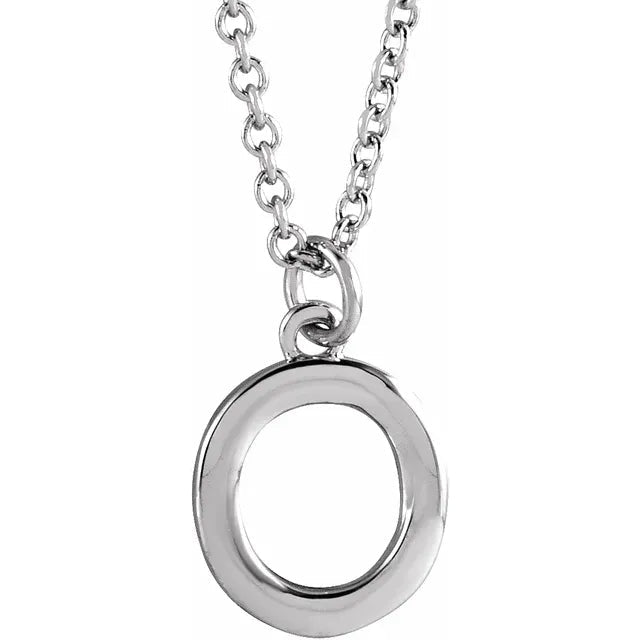 Sterling Silver Uppercase Initial Pendant (A–Z) - Initial Necklace or Pendant - Design Jewellers Edmonton