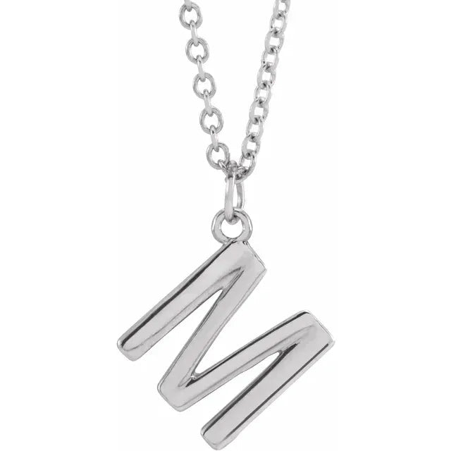 Sterling Silver Uppercase Initial Pendant (A–Z) - Initial Necklace or Pendant - Design Jewellers Edmonton