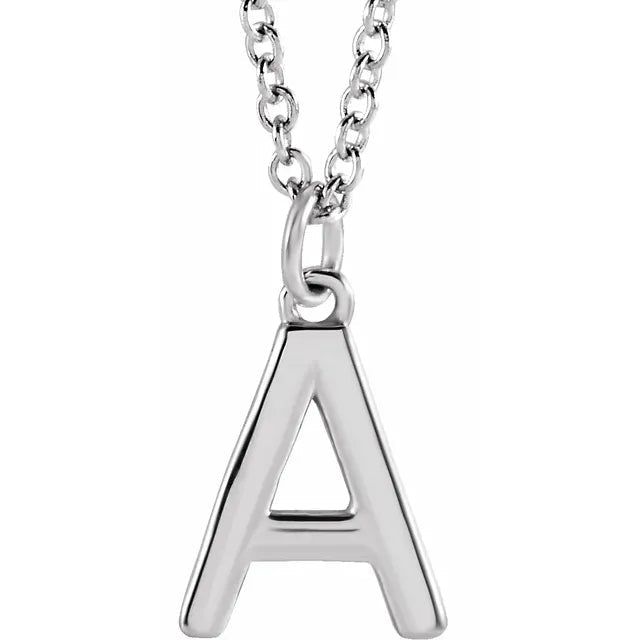 Sterling Silver Uppercase Initial Pendant (A–Z)