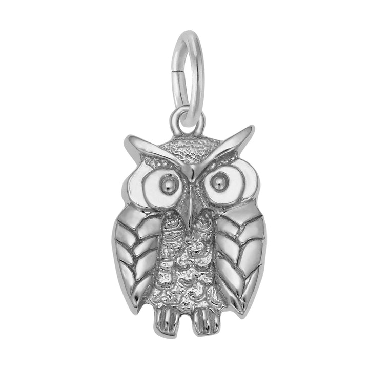 Sterling Silver Wise Owl Charm Pendant - Initial Necklace or Pendant - Design Jewellers Edmonton
