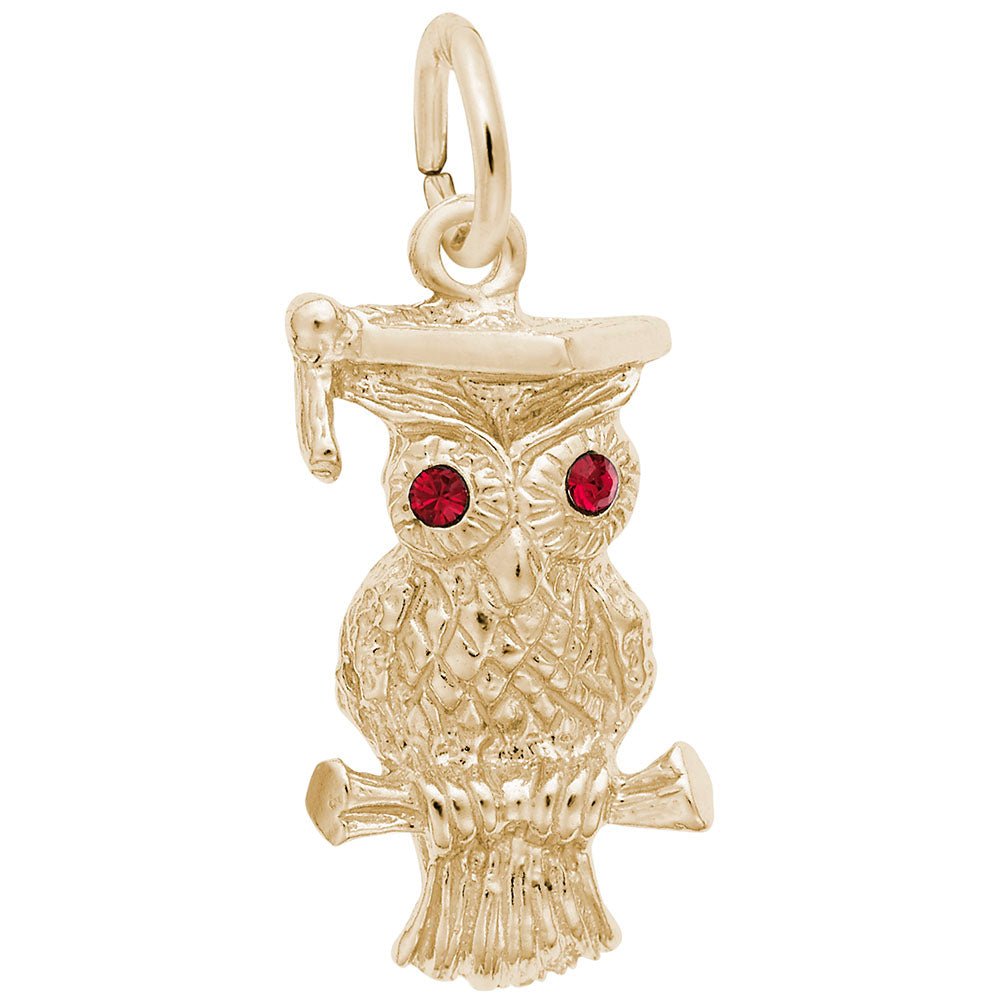 Sterling Silver Wise Owl Graduation Charm - Initial Necklace or Pendant - Design Jewellers Edmonton