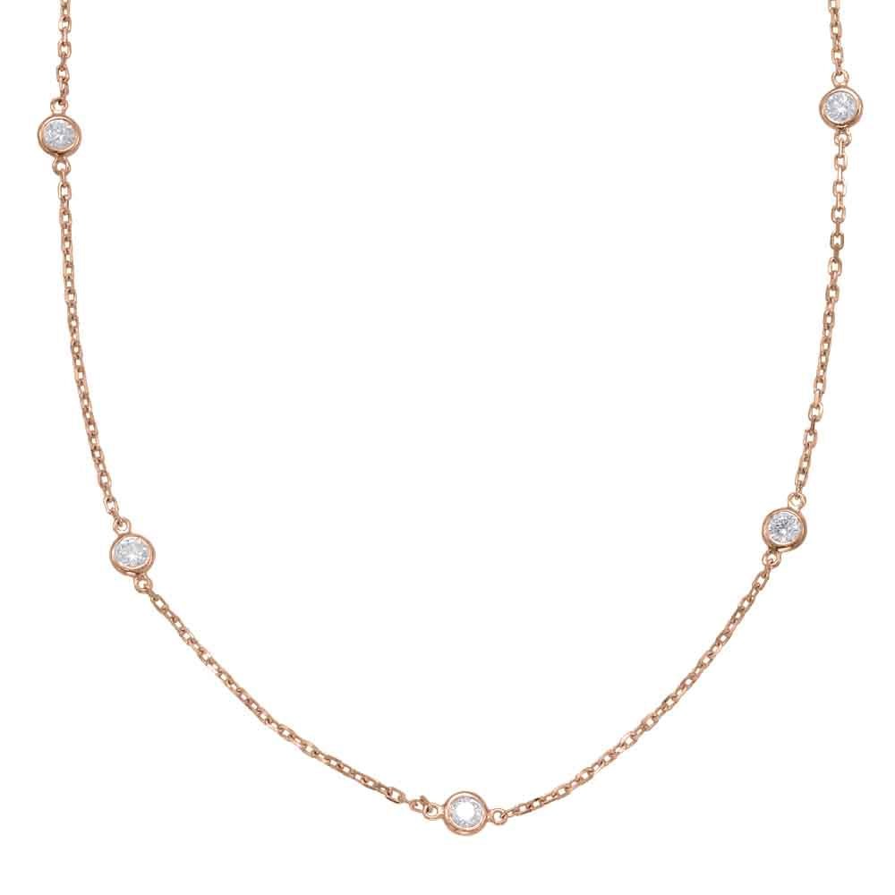 STUNNING GOLD AND DIAMOND SECTIONED BEZEL DESIGN NECKLACE
