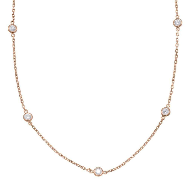 STUNNING GOLD AND DIAMOND SECTIONED BEZEL DESIGN NECKLACE - Design Jewellers Edmonton