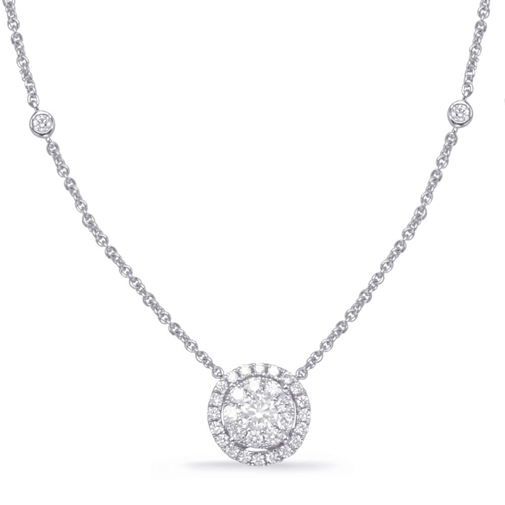 STUNNING GOLD DIAMOND HALO NECKLACE