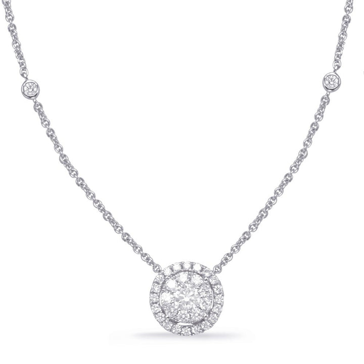 STUNNING GOLD DIAMOND HALO NECKLACE - Design Jewellers Edmonton