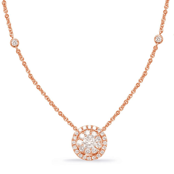 STUNNING GOLD DIAMOND HALO NECKLACE - Design Jewellers Edmonton