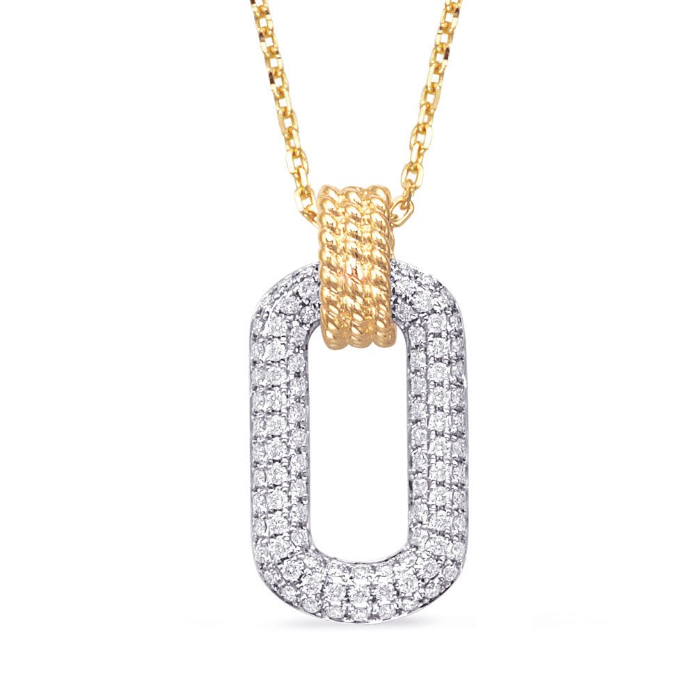 STUNNING WHITE & YELLOW GOLD DIAMOND NECKLACE