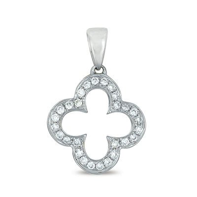 WHITE GOLD DIAMOND CLOVER PENDANT