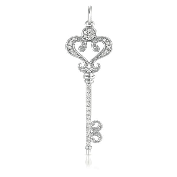 WHITE GOLD KEY CHARM 49MM